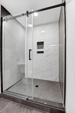 a bathroom with a shower