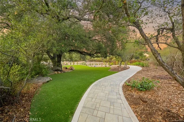 an outdoor space with garden view