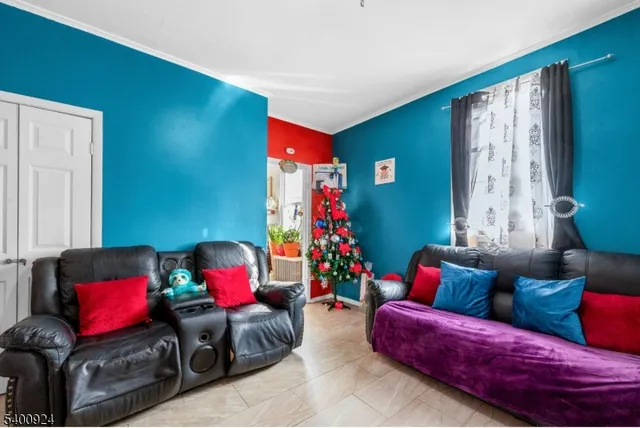 a living room with furniture and a couch