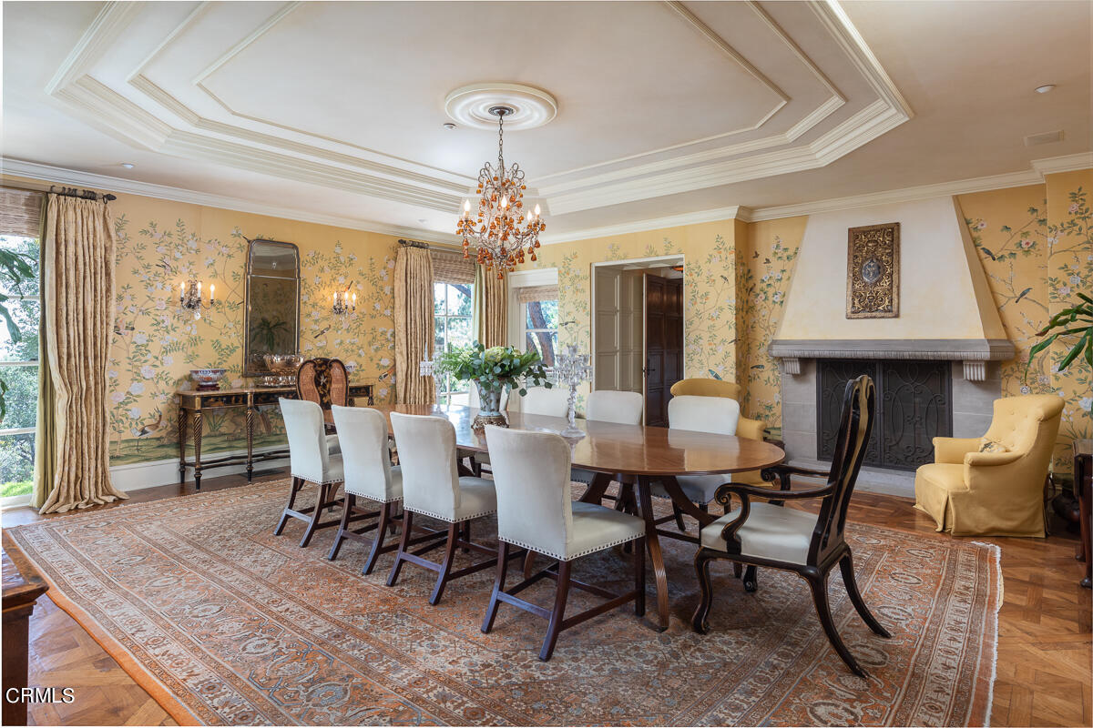 100 Los Altos Drive Pasadena, CA 91105 - Photo 15 of 72 a view of a dining room with furniture and chandelier