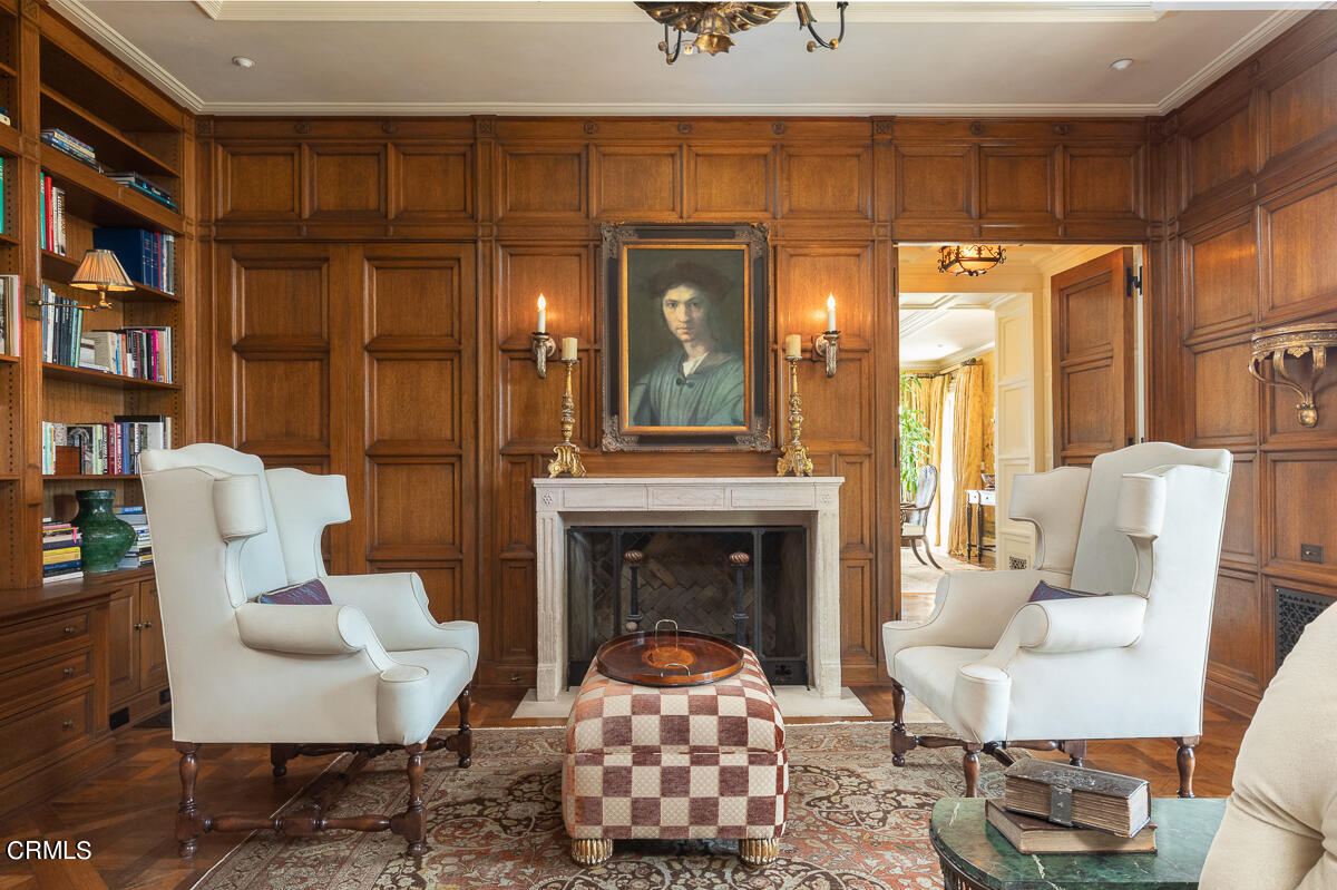 100 Los Altos Drive Pasadena, CA 91105 - Photo 7 of 72 a living room with furniture and a fireplace