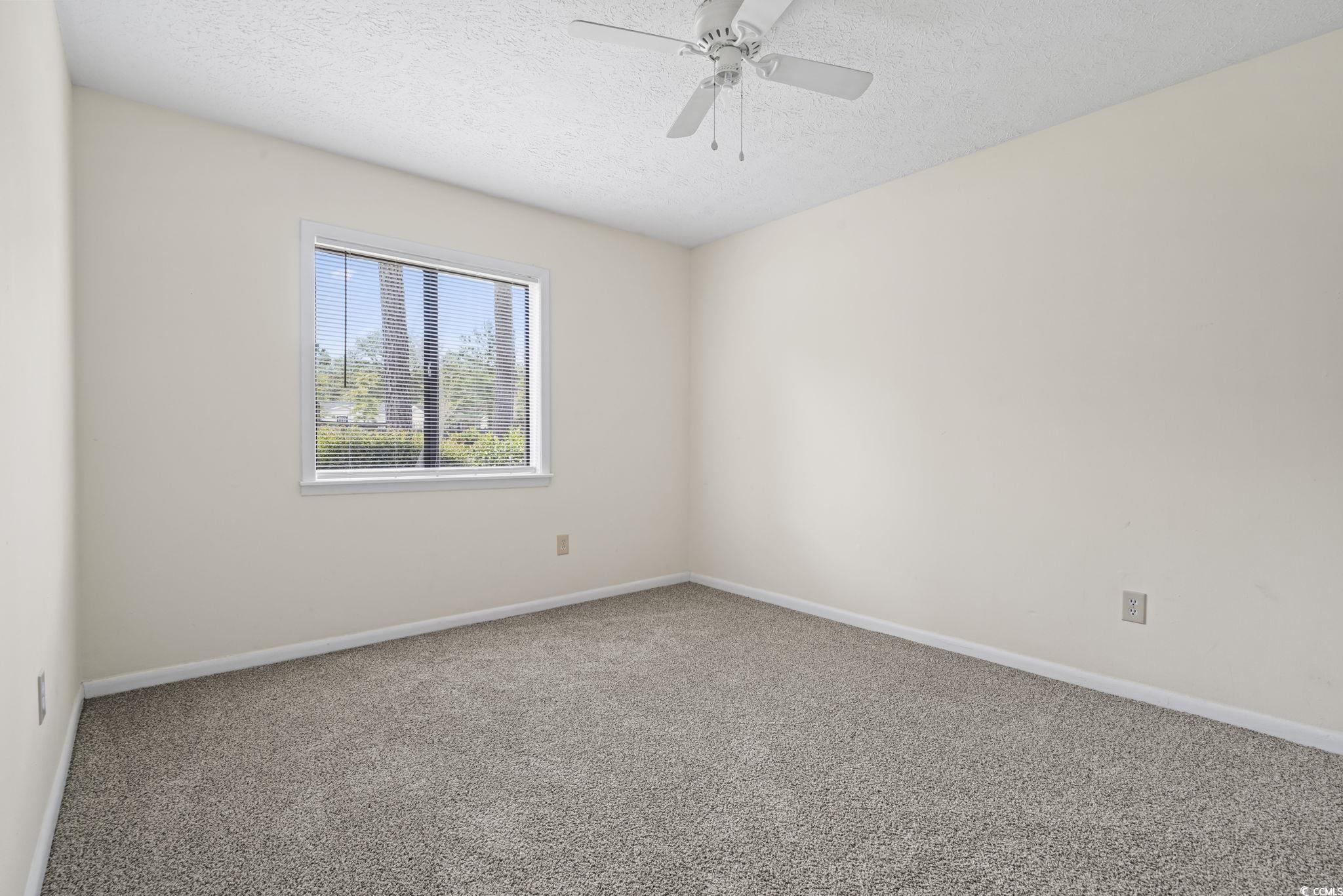 615 Carter Lane, Unit A1 Conway, SC 29526 - Photo 24 of 31 Carpeted spare room featuring a textured ceiling and a ceiling fan
