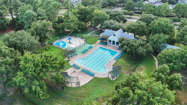 an aerial view of a house
