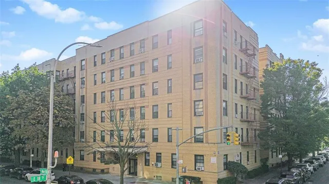 a front view of a building