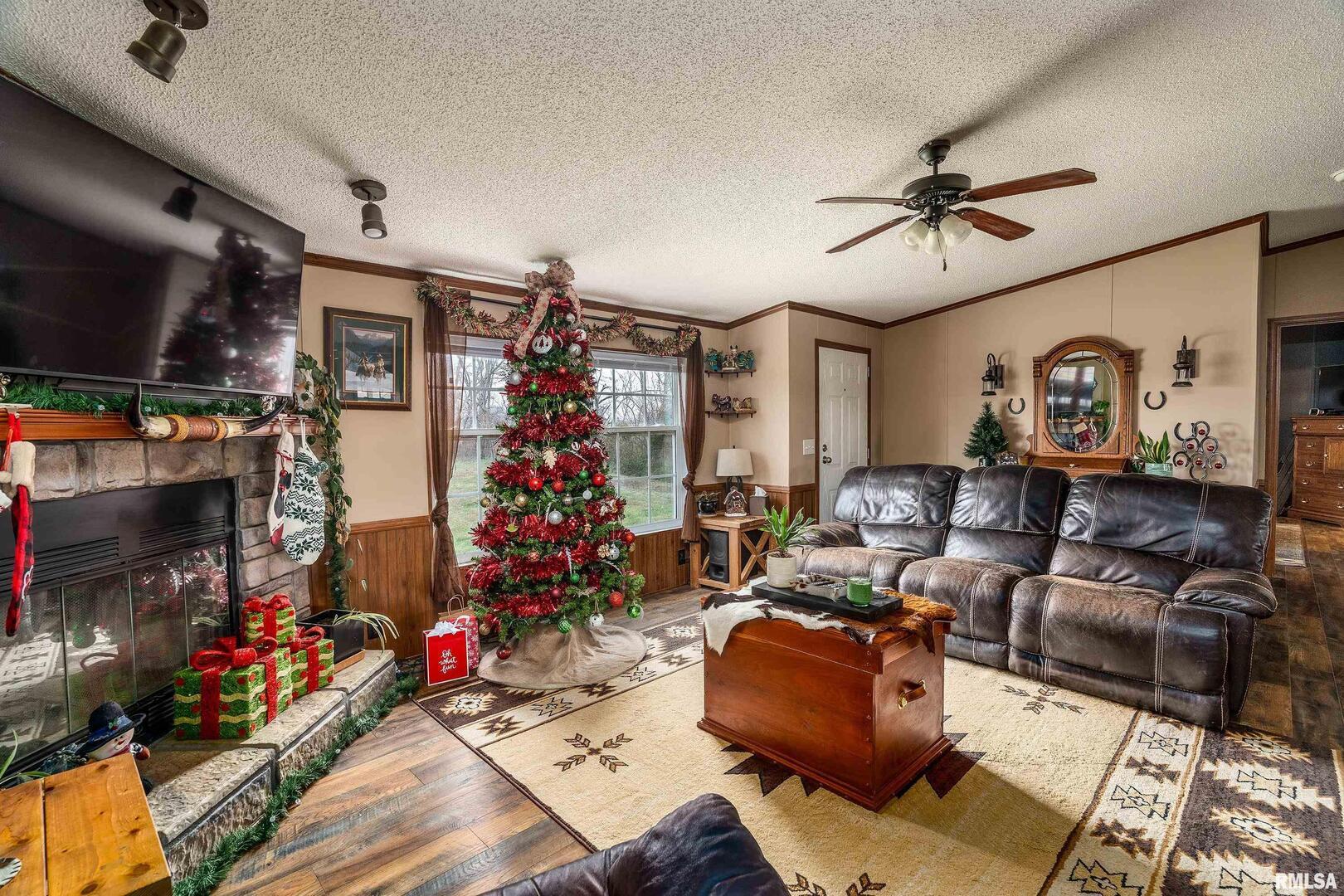 3996 Belgium Road Mulkeytown, IL 62865 - Photo 21 of 49 a living room with lots of furniture and a flat screen tv