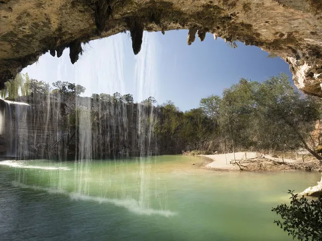 a view of outdoor space with swimming pool and lake view