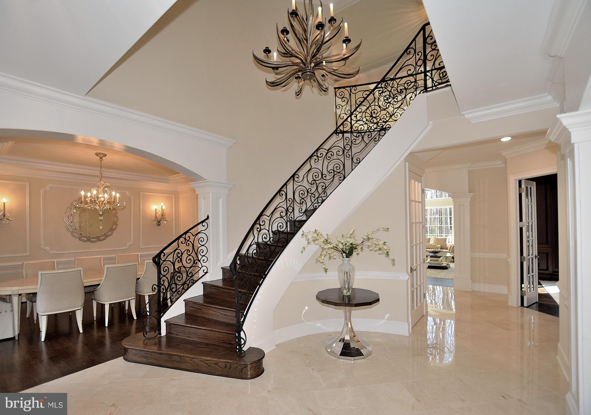 680 Springvale Road Great Falls, VA 22066 - Photo 3 of 30 Two Story Marble Foyer with Custom Railings