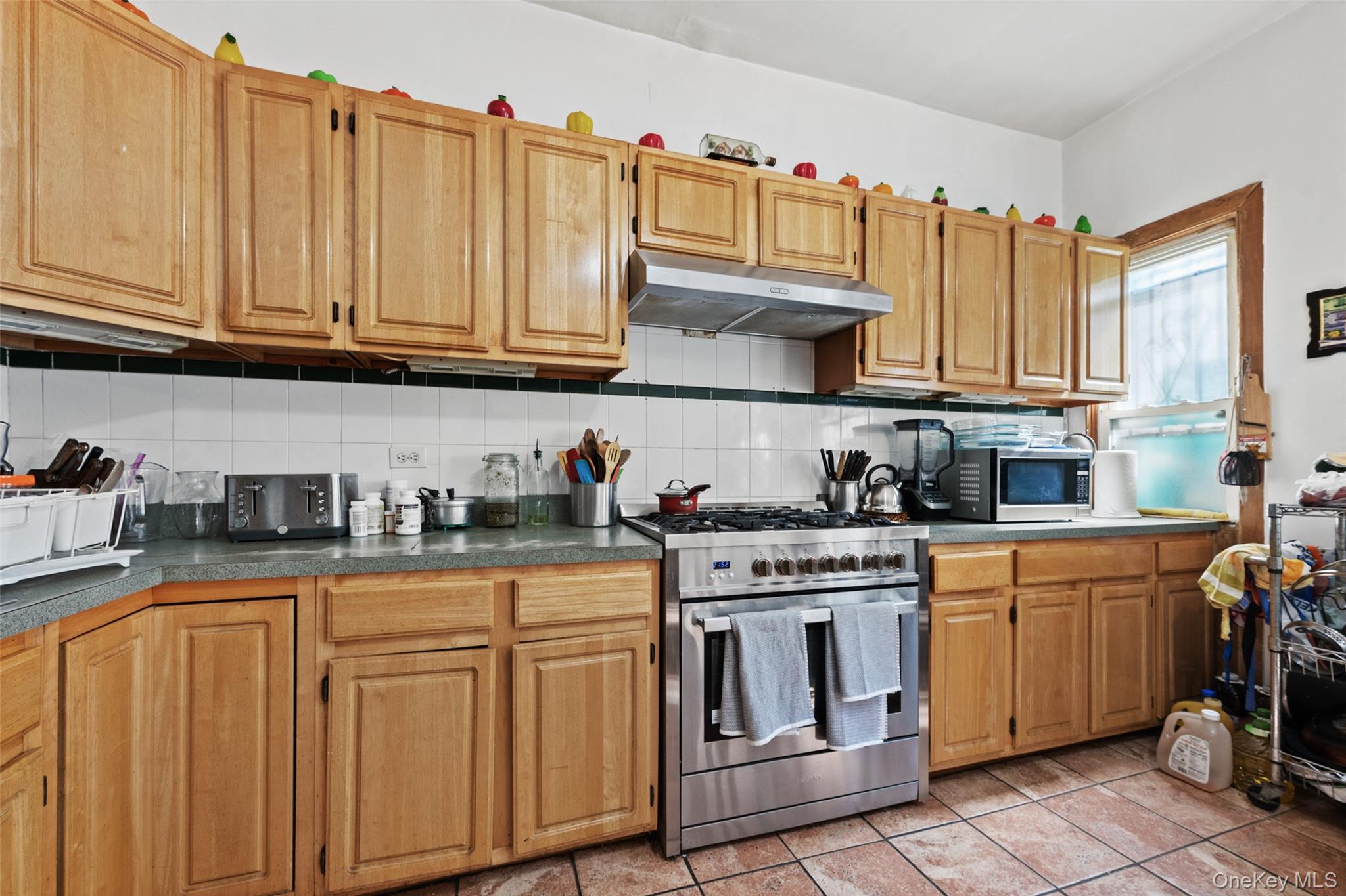 3158 Decatur Avenue Bronx, NY 10467 - Photo 4 of 7 a kitchen with granite countertop a stove top oven a sink dishwasher and cabinets with wooden floor