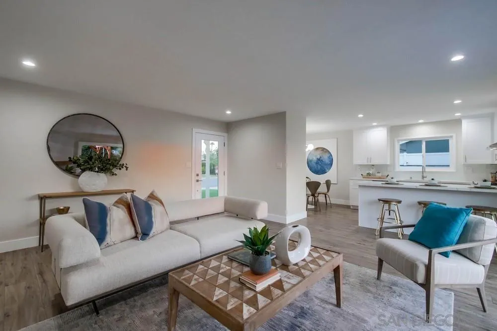 4534 Kamloop Avenue San Diego, CA 92117 - Photo 12 of 36 a living room with furniture and a wooden floor
