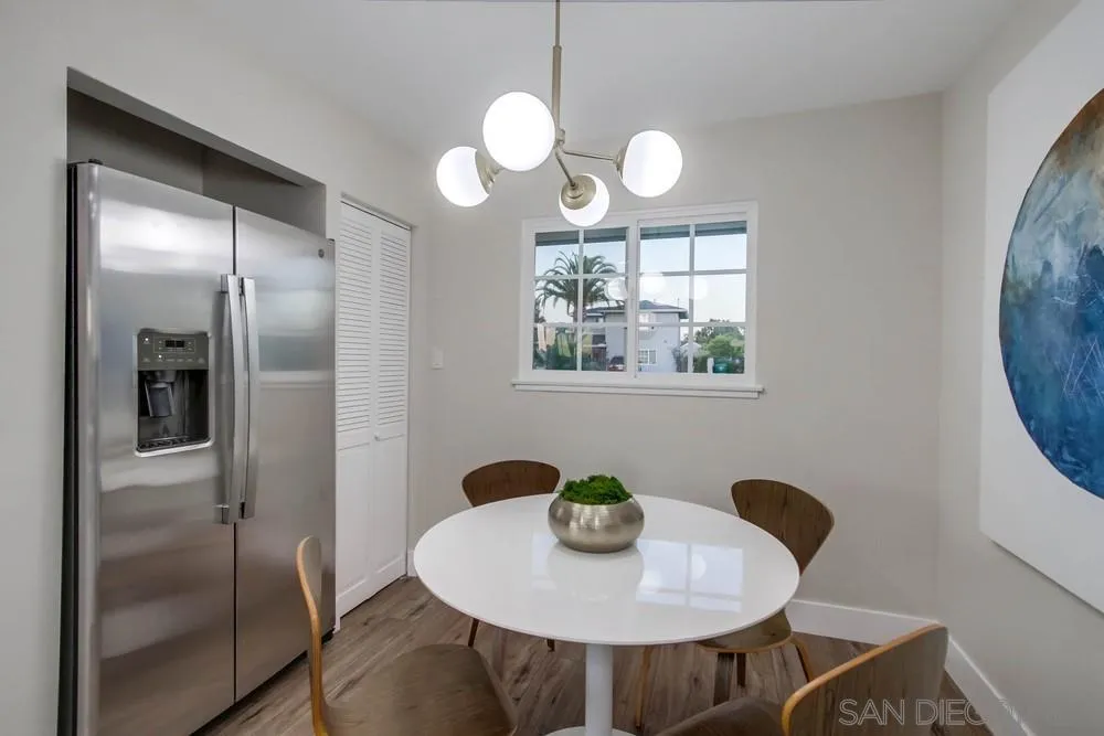 4534 Kamloop Avenue San Diego, CA 92117 - Photo 17 of 36 a view of a dining room with furniture and wooden floor