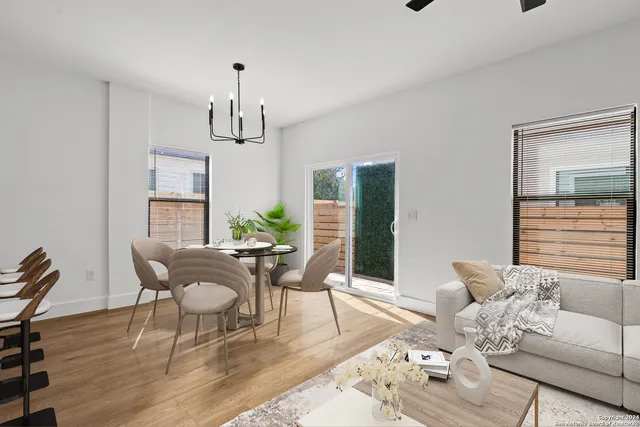 a living room with furniture