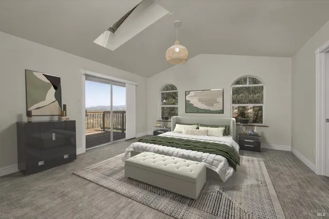 a view of an empty walk in closet and bathroom