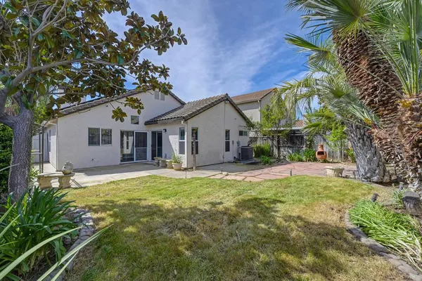 a view of a house with swimming pool and a yard