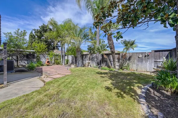 a view of a backyard with a garden