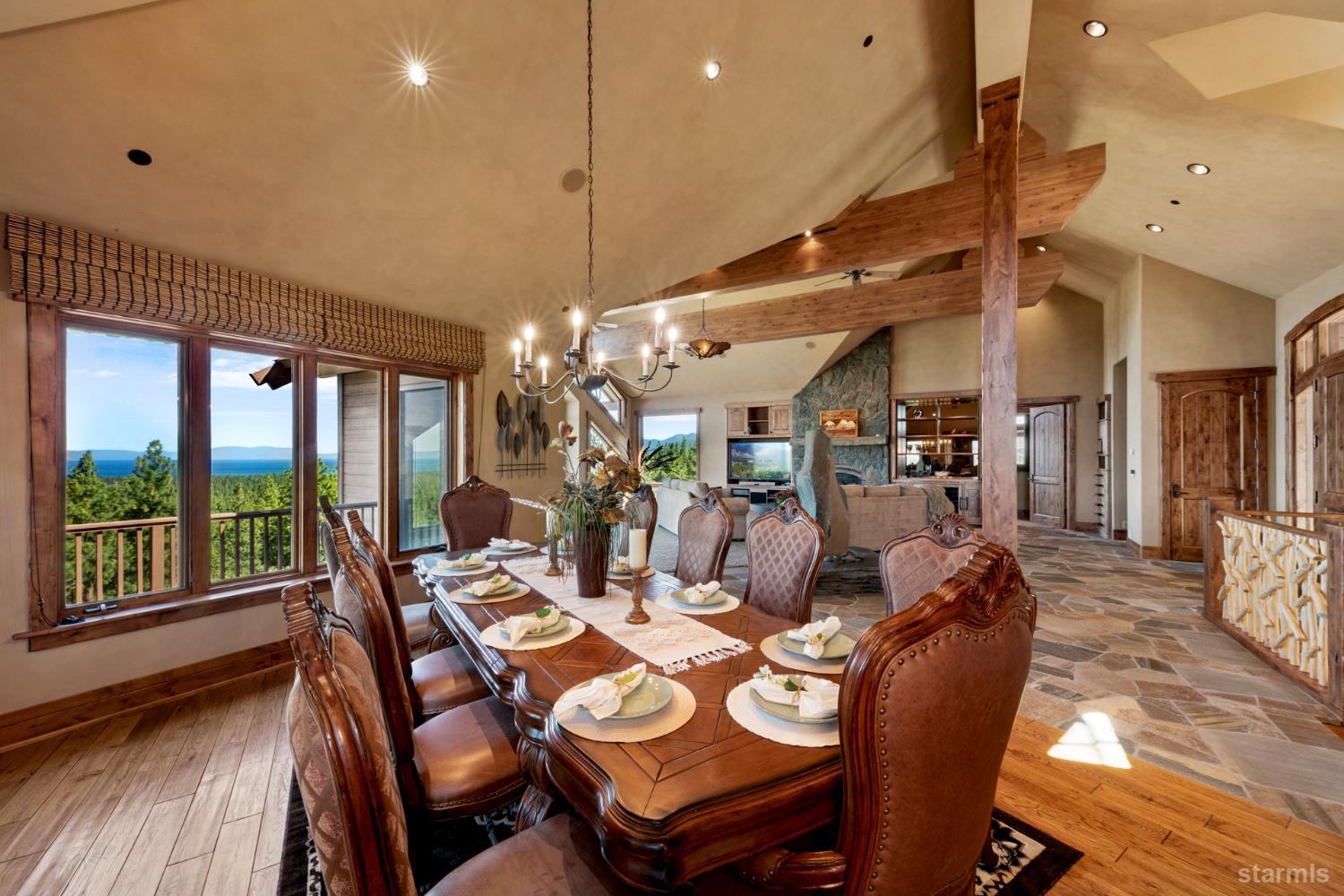3567 Saddle Road South Lake Tahoe, CA 96150 - Photo 13 of 39 a view of a dining room with furniture window and wooden floor