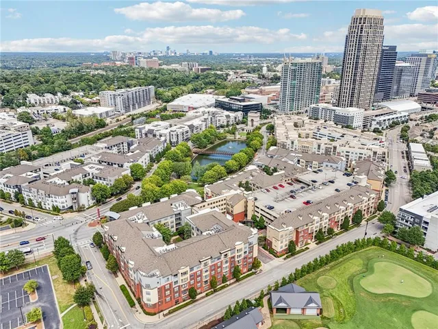 an aerial view of a city