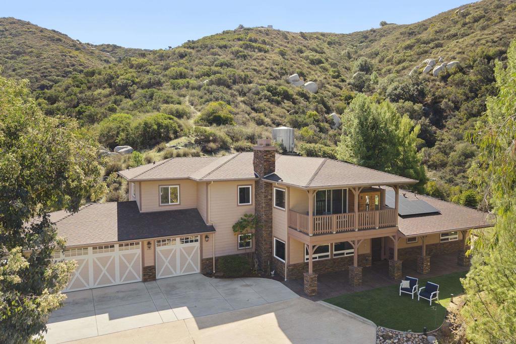 an aerial view of a house