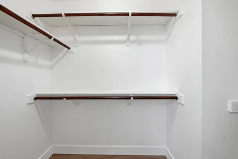 a close up view of racks on the wall