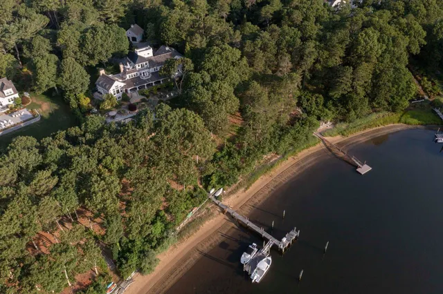 a view of a lake with a large mountain