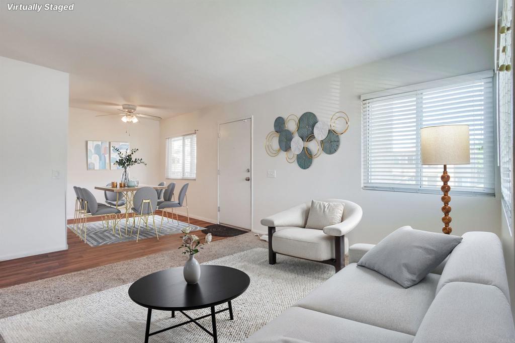 12643 Robison Boulevard, Unit 213 Poway, CA 92064 - Photo 8 of 49 a living room with furniture and a large mirror