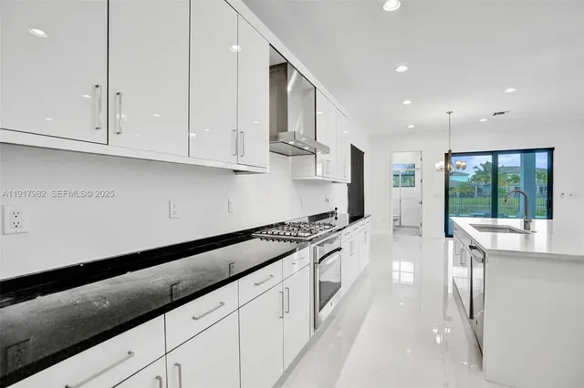 a view of a balcony with trees