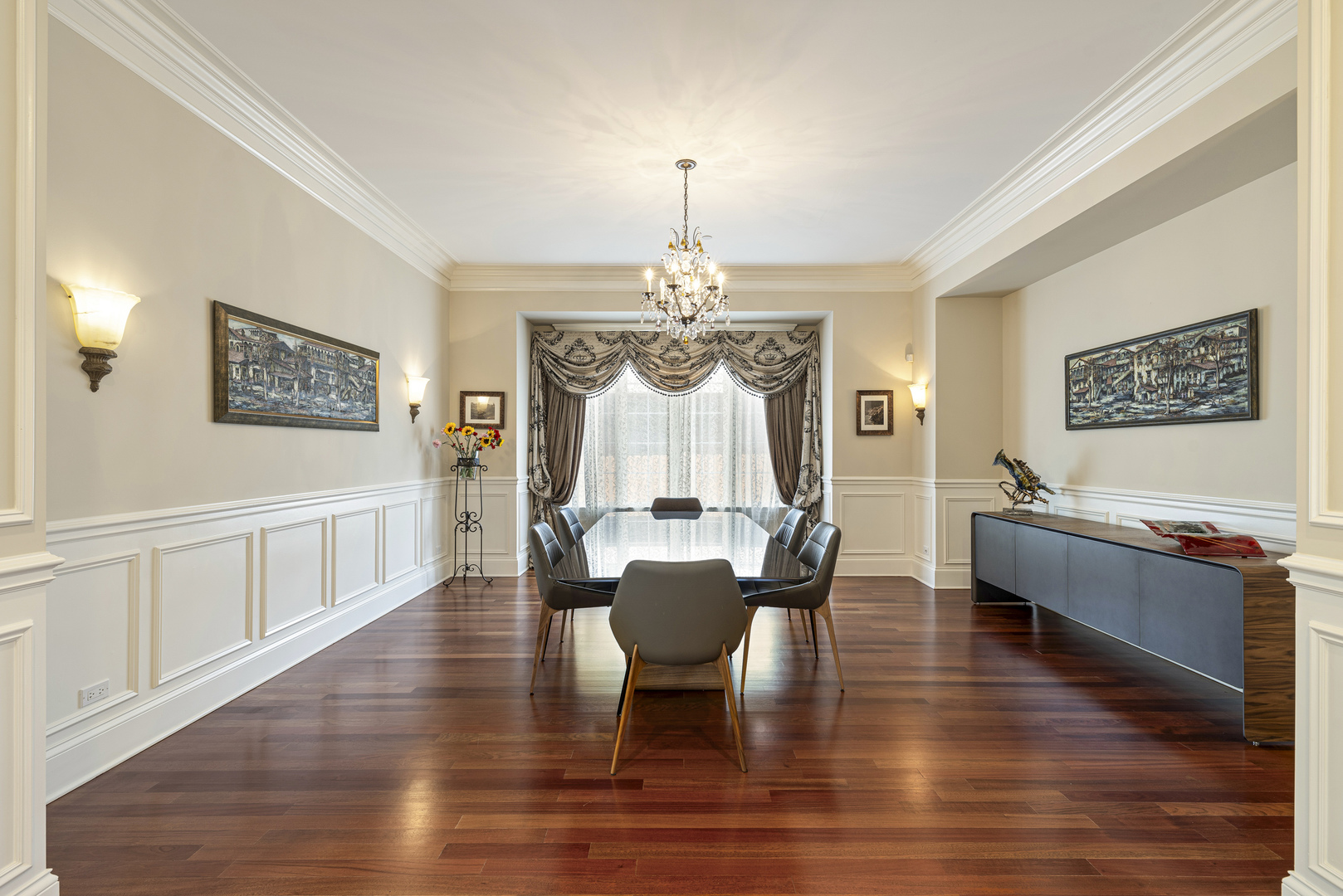 3372 Lakeside Avenue Northbrook, IL 60062 - Photo 12 of 41 a living room with fireplace furniture and a wooden floor