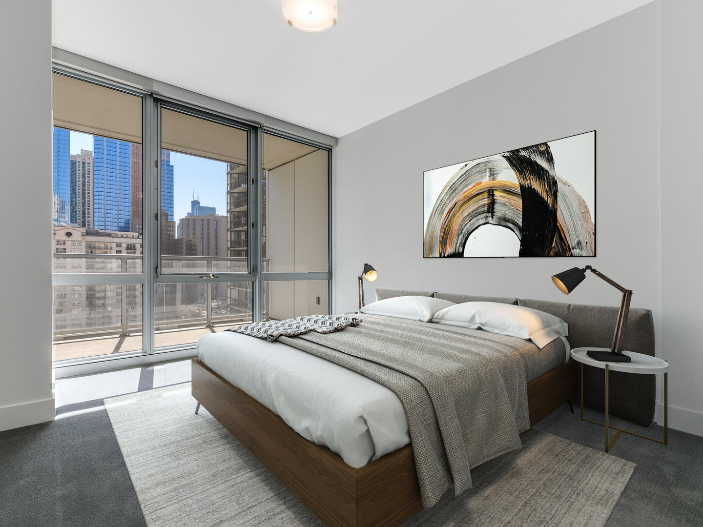 2 West Delaware Place, Unit 130304 Chicago, IL 60610 - Photo 12 of 19 a bedroom with a large bed and a large window