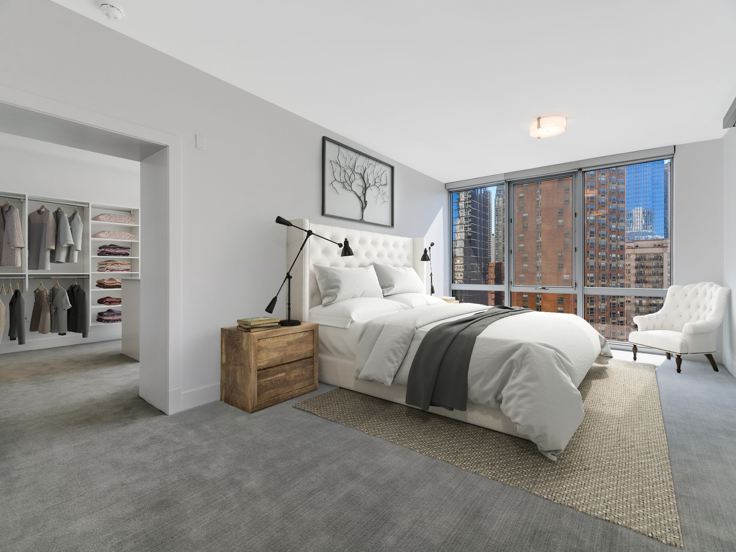 2 West Delaware Place, Unit 130304 Chicago, IL 60610 - Photo 8 of 19 a spacious bedroom with a bed and a large window