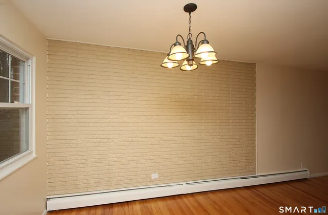 a view of a chandelier in a room