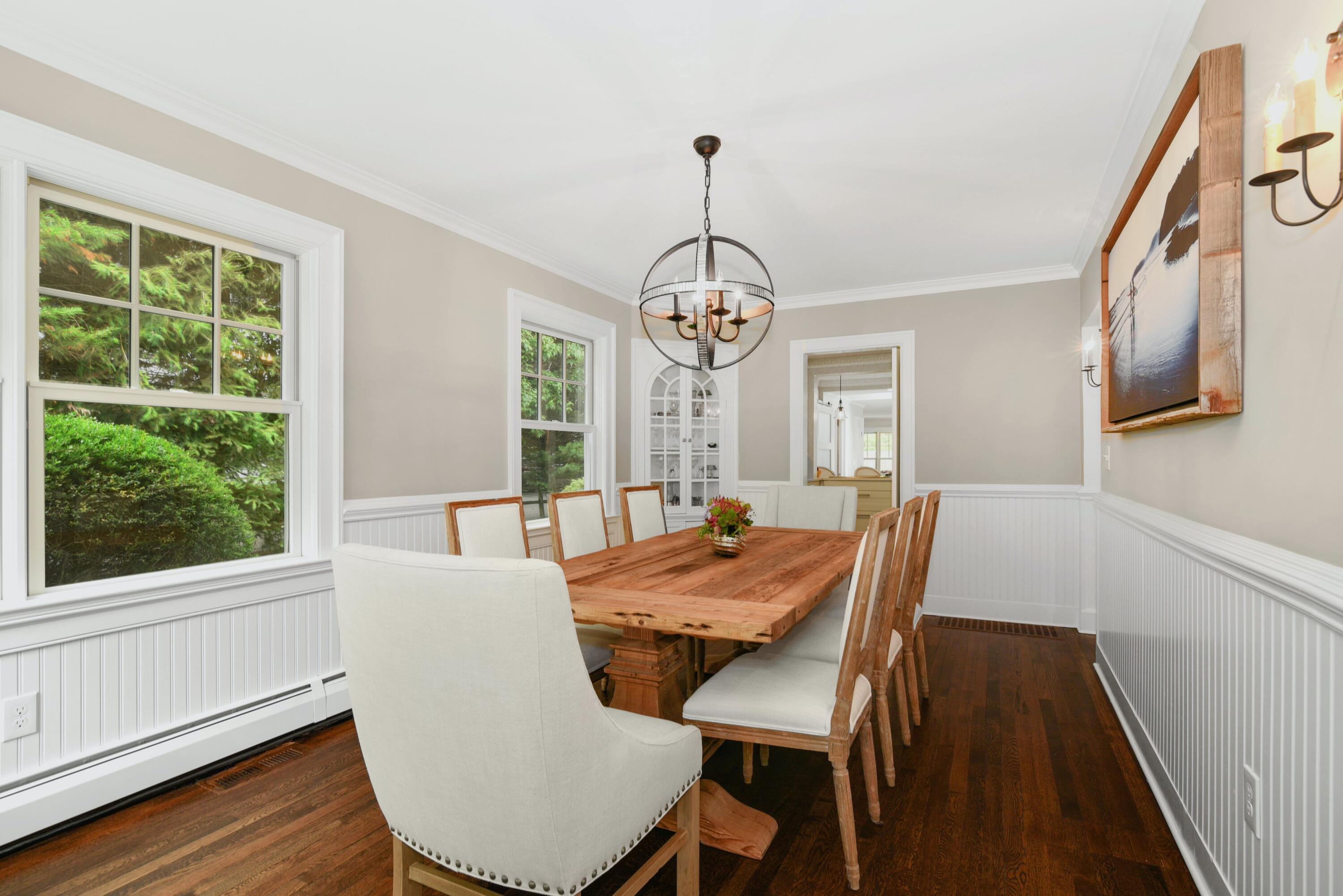 13 Sunset Road Darien, CT 06820 - Photo 5 of 28 a view of a dining room with furniture window and wooden floor