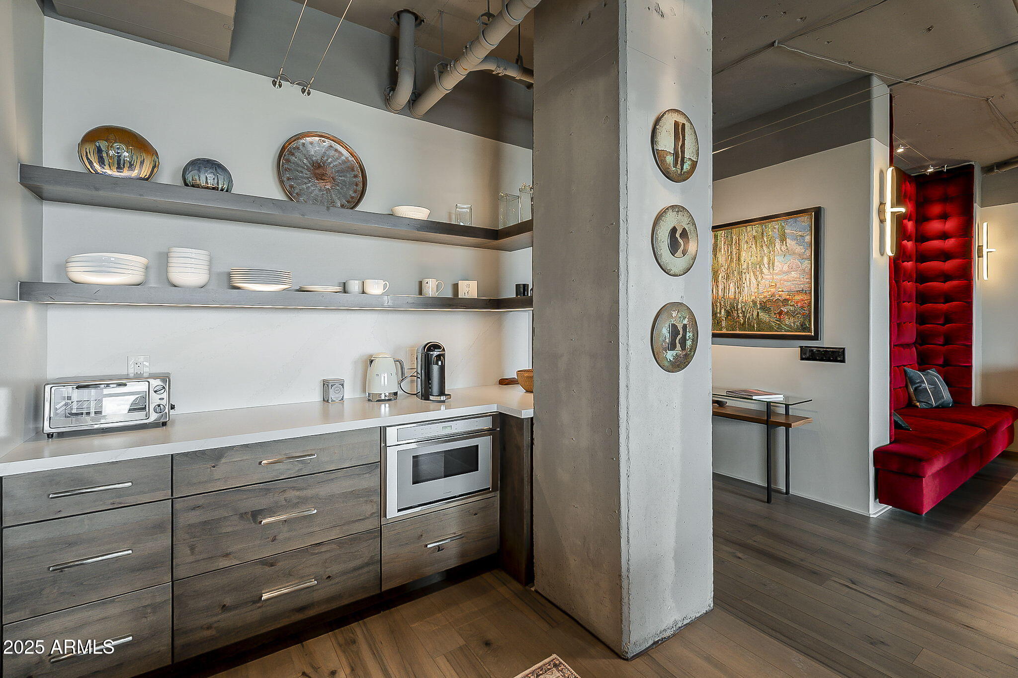 2211 East Camelback Road, Unit 605 Phoenix, AZ 85016 - Photo 21 of 56 a view of cabinets and wooden floor