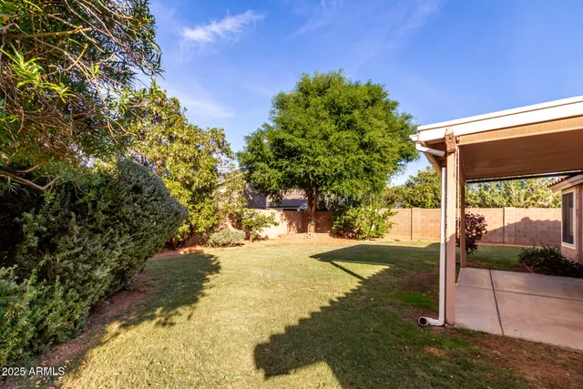 a view of back yard of the house