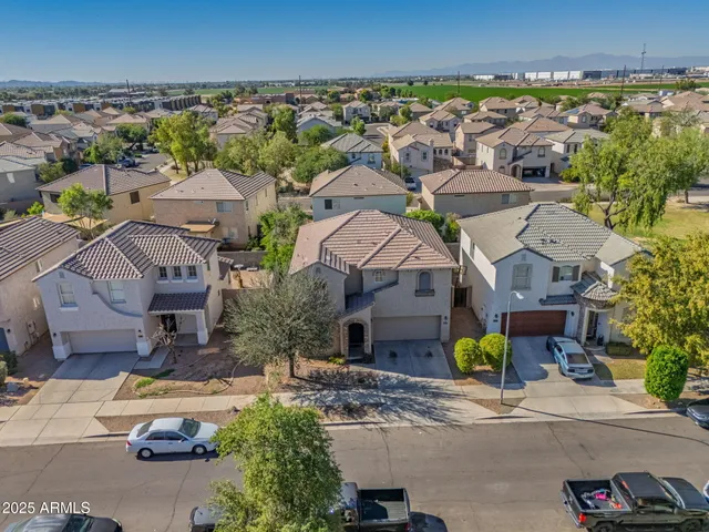 an aerial view of multiple house