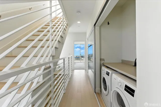 an aerial view of a house with outdoor space