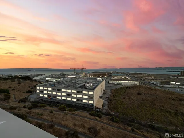 a view of a city and an ocean view