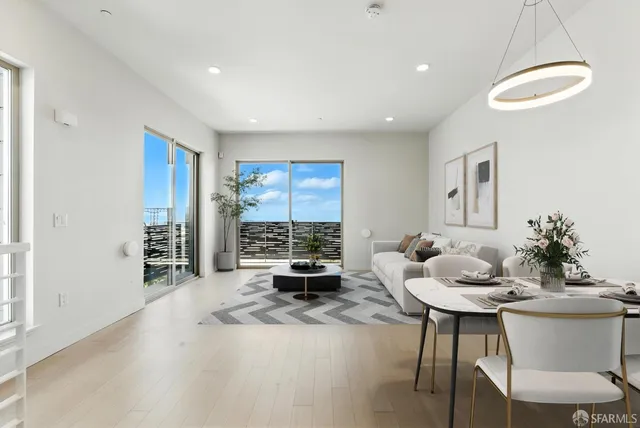 a living room with furniture