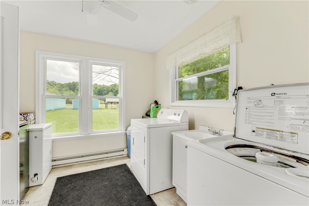 16107 Moseley Road Madison, OH 44057 - Photo 16 of 40 Dedicated laundry room featuring vinyl flooring and multiple windows