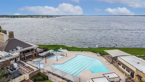 a view of a lake from a balcony