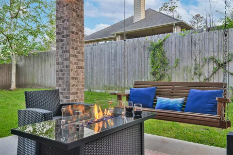 a outdoor view with a sitting space