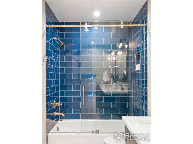 a bathroom with a shower and a bathtub