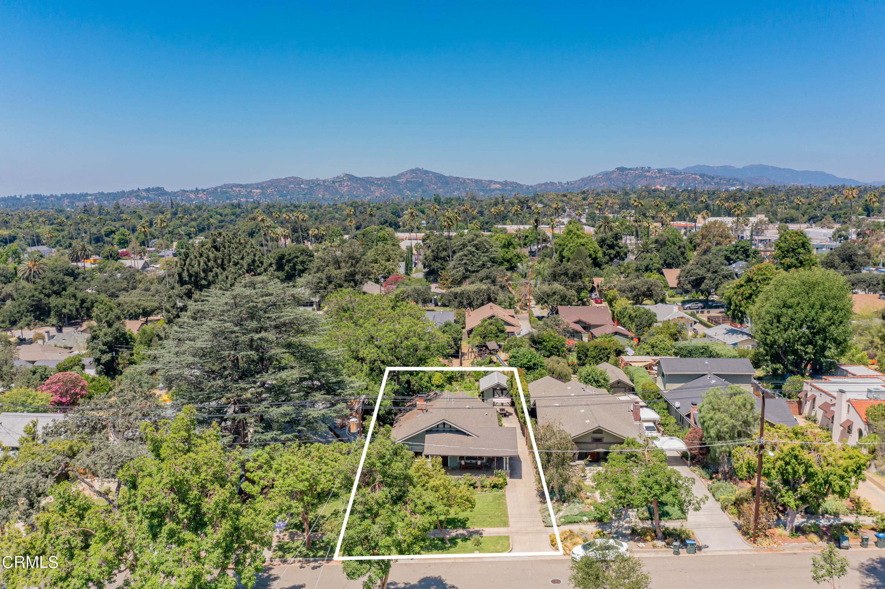 1265 North Wilson Avenue Pasadena, CA 91104 - Photo 42 of 48 an aerial view of residential house with parking and trees