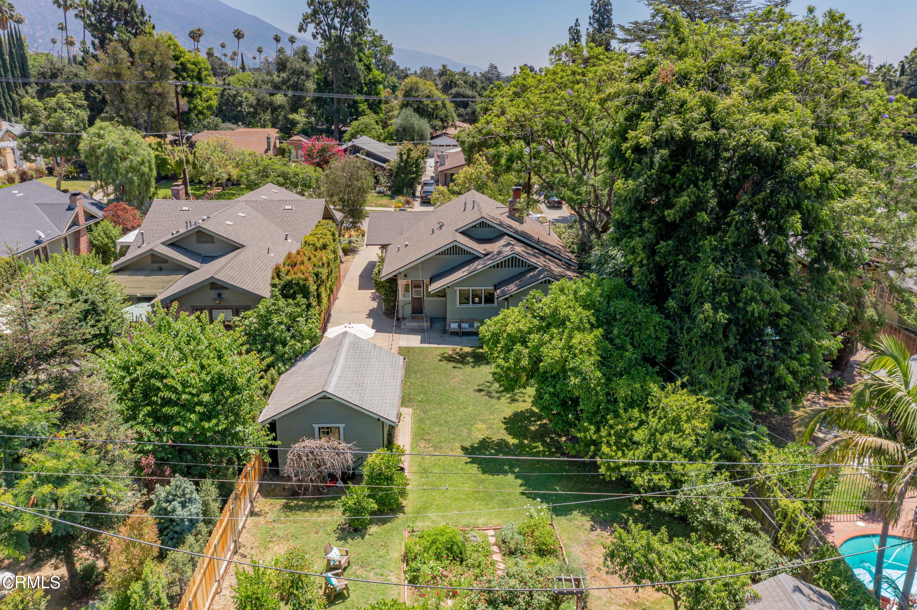 1265 North Wilson Avenue Pasadena, CA 91104 - Photo 44 of 48 an aerial view of residential house with outdoor space and trees all around