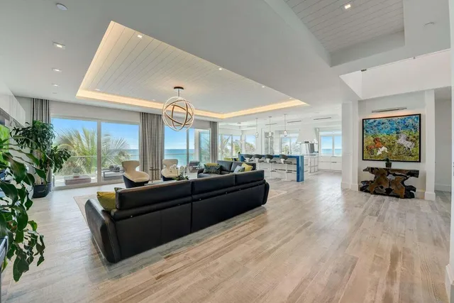 a living room with furniture potted plant and a window