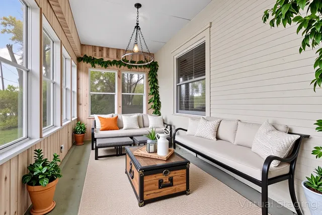 a view of outdoor space with deck and trees