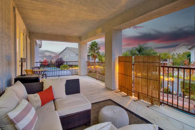 a outdoor living space with furniture