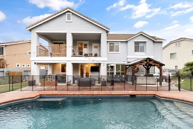 a view of a park with swings