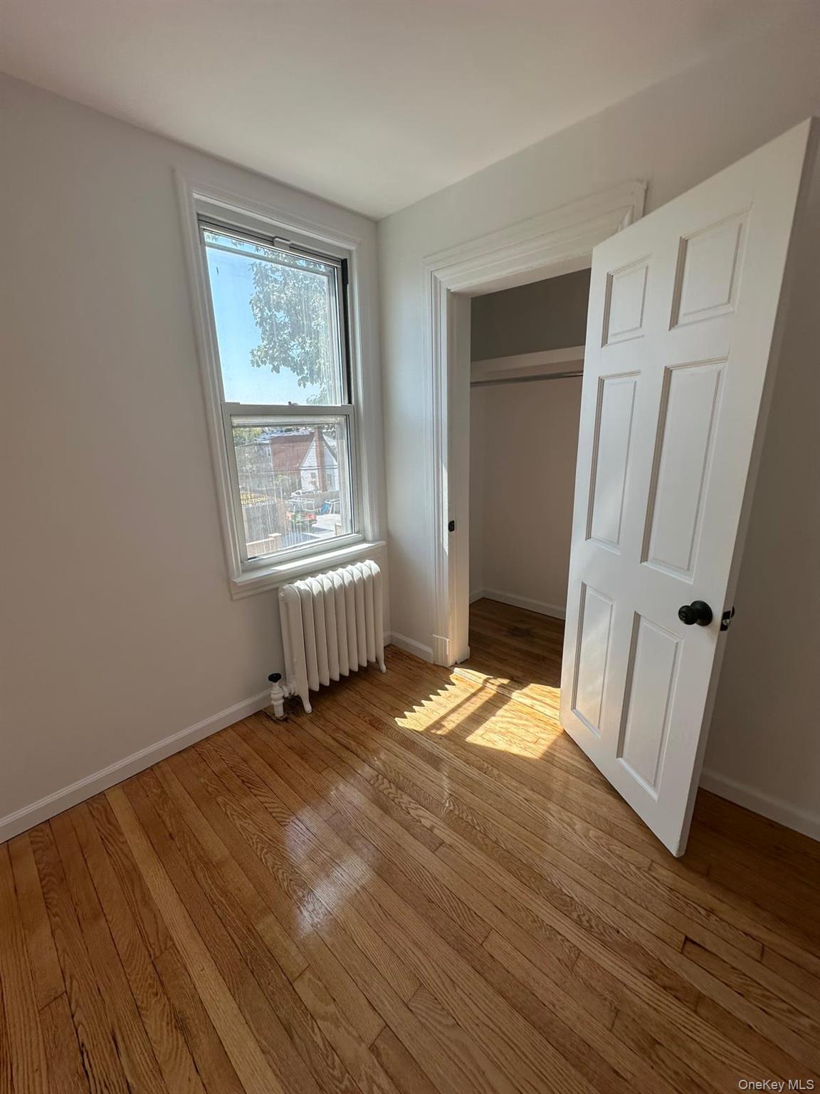 218-17 109th Avenue Queens, NY 11429 - Photo 20 of 35 Unfurnished bedroom with radiator, light wood finished floors, and a closet