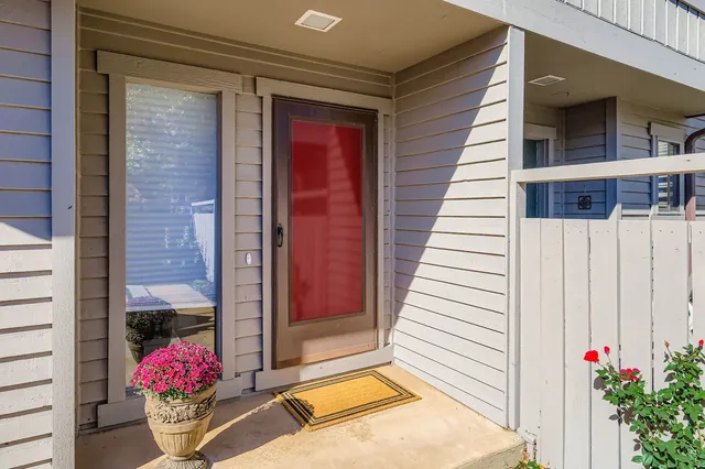 a view of a entryway door front of house