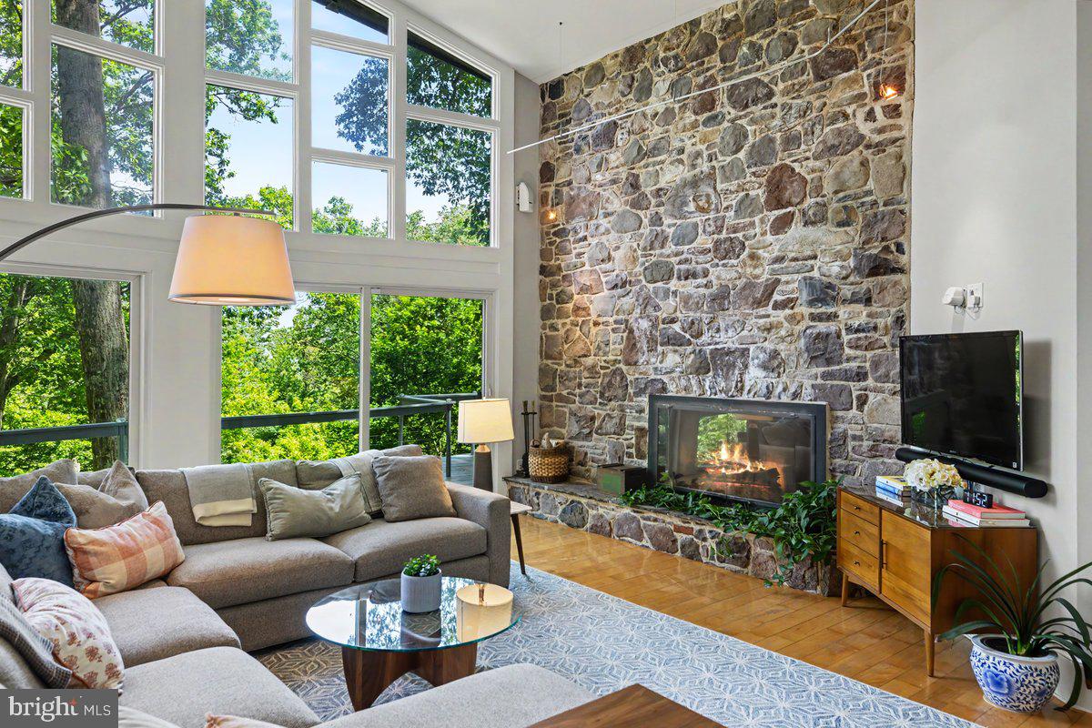 13 High Road New Hope, PA 18938 - Photo 22 of 56 a living room with fireplace furniture and a flat screen tv