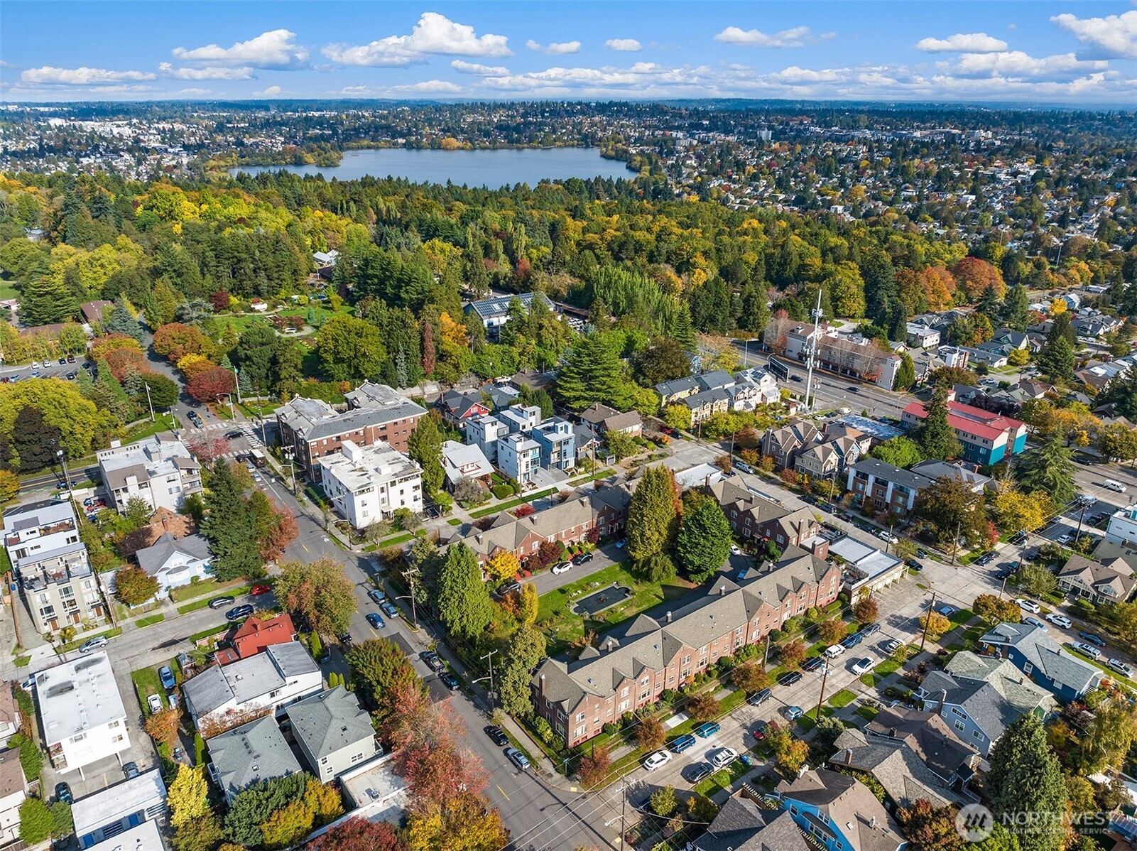 4800 Fremont Avenue North, Unit 202 Seattle, WA 98103 - Photo 27 of 30 an aerial view of residential houses with outdoor space